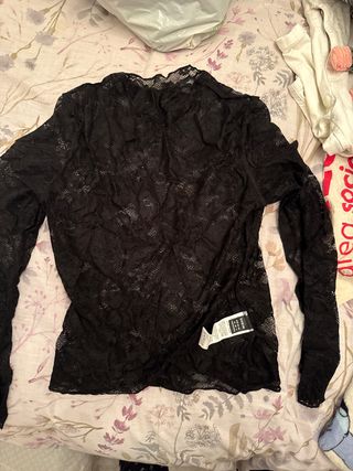 Camiseta Shein encaje negra XS