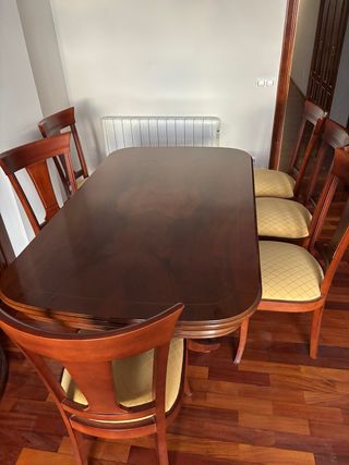 Mesa comedor madera maciza con 6 sillas
