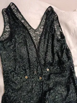 Vestido chaleco encaje verde