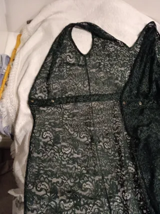 Vestido chaleco encaje verde