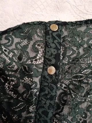 Vestido chaleco encaje verde