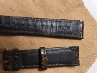 Correa de cuero para reloj, hebilla dorada