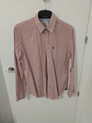 Camisa Cortefiel Rayas Rojas Talla L