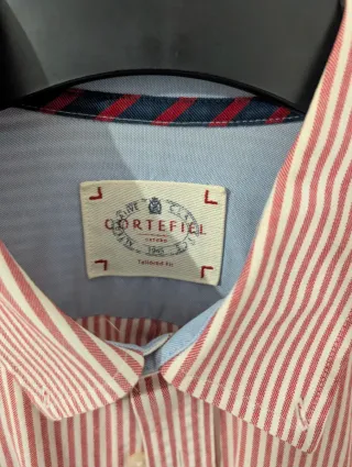 Camisa Cortefiel Rayas Rojas Talla L