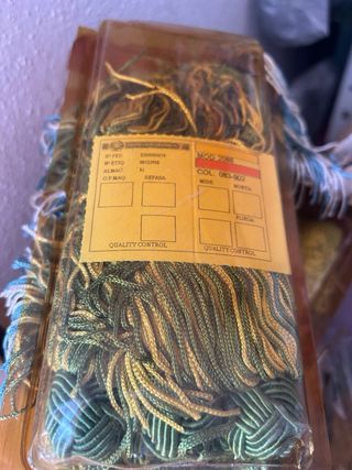 Pompón pasamanería azul y blanco