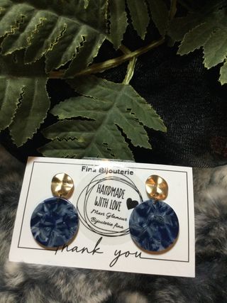 Pendientes Fiesta Flamenca Bodas Azul Dorado