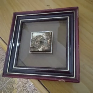 Quadretto decorativo in rilievo con scena rustica