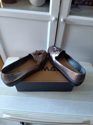 Zapatos planos mujer dorados/plateados