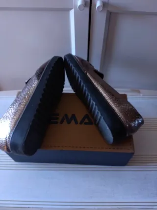 Zapatos planos mujer dorados/plateados