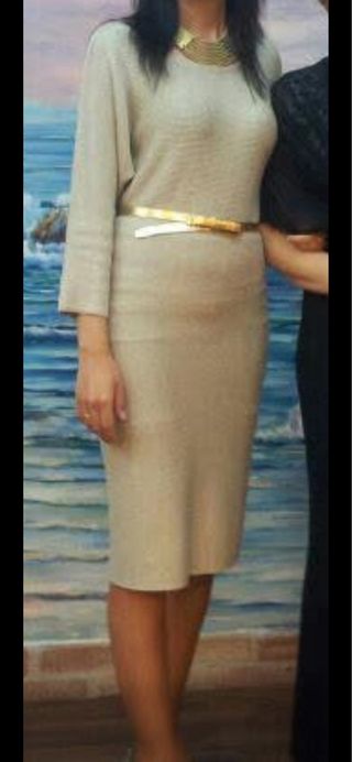 Vestido tricot Blanco talla M ajustado