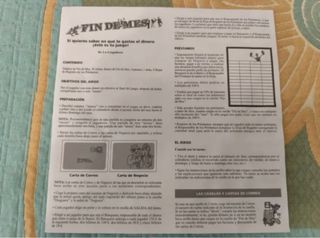 Fin de mes juego de mesa