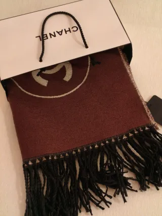 Bufanda Cachemira Marrón y Beige Mujer.