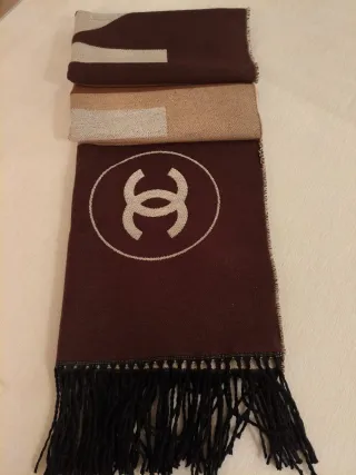 Bufanda Cachemira Marrón y Beige Mujer.