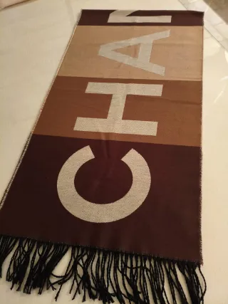 Bufanda Cachemira Marrón y Beige Mujer.