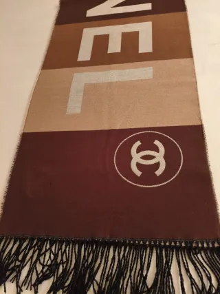 Bufanda Cachemira Marrón y Beige Mujer.