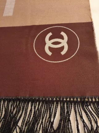 Bufanda Cachemira Marrón y Beige Mujer.