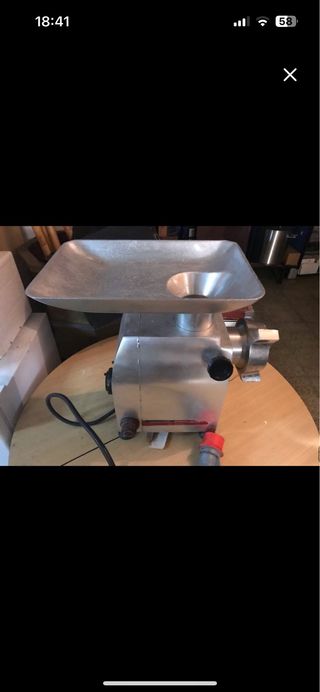 Picadora de carne industrial, acero inoxidable