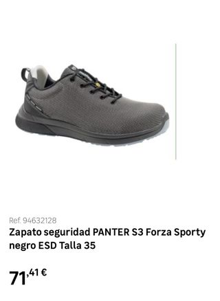 Zapato Seguridad Panter Forza Sporty T46 NUEVOS