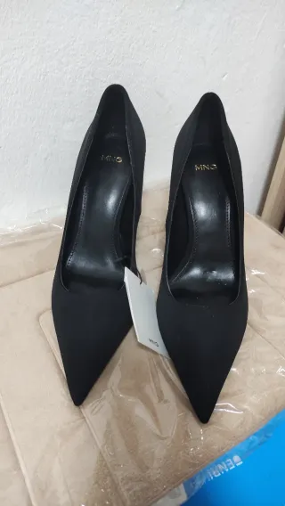 Zapatos tacón Mango negros