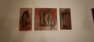 Mesa comedor, bufete y vitrina madera maciza