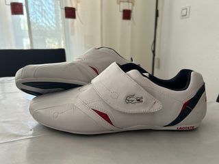 Zapatillas Lacoste Velcro Blancas y Rojas