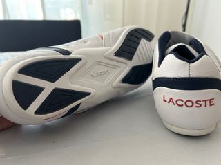 Zapatillas Lacoste Velcro Blancas y Rojas
