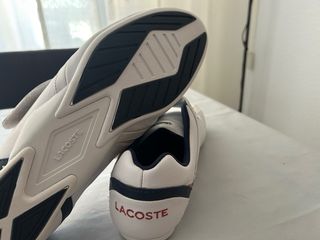 Zapatillas Lacoste Velcro Blancas y Rojas