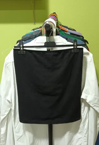 Top negro sin hombros Talla M/38