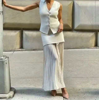 Conjunto falda y top beige Talla S