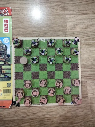 Puzzle y damas de La Oveja Shaun en madera.