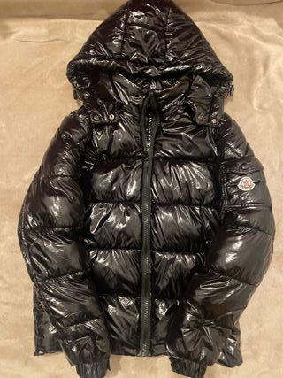 Abrigo Moncler Negro Brillante
