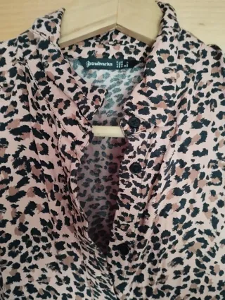Camisa larga leopardo mujer