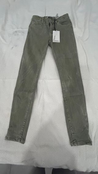 Zara Jeans Verde Claro nuevos Talla 34 Tiro Medio