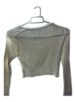 Top blanco manga larga