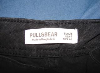 Pantalones Cargo Pull&Bear Negros Talla 36 Mujer
