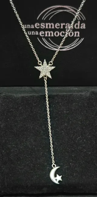 Collar Plata 925 Estrella y Luna