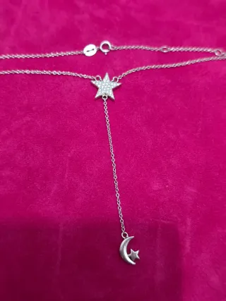Collar Plata 925 Estrella y Luna