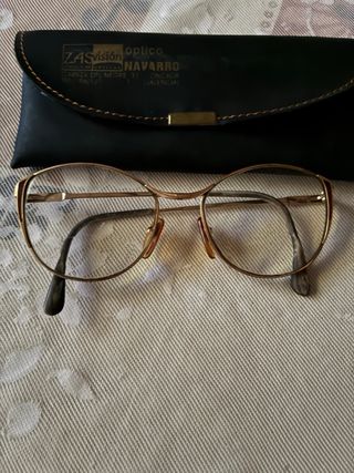 Montura de gafas ZAS visión optico dorada
