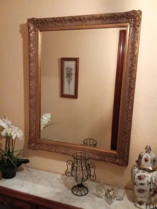 Specchio da Corridoio Dorato e Marrone