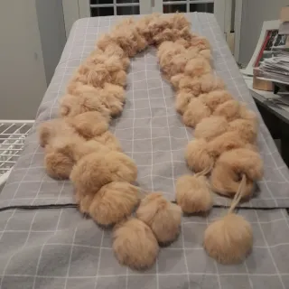 Cuello de pelo beige, muy calentito