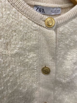 Chaqueta Zara Punto Beige Talla S