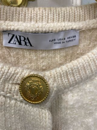 Chaqueta Zara Punto Beige Talla S