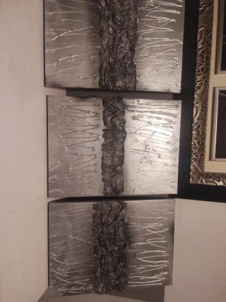 t 3 Cuadros Decorativos Plata