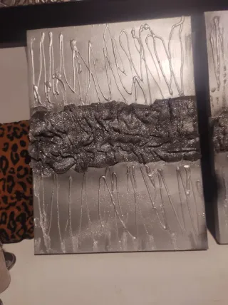 t 3 Cuadros Decorativos Plata