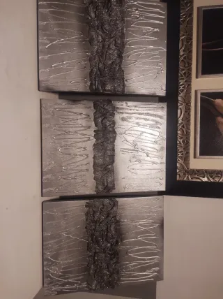 t 3 Cuadros Decorativos Plata