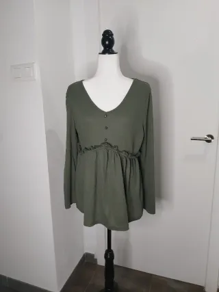 Camiseta verde militar manga larga