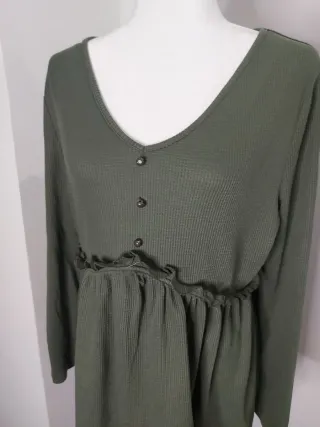 Camiseta verde militar manga larga