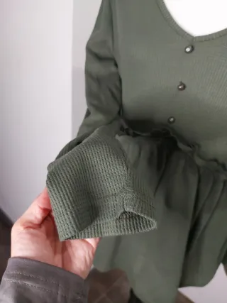 Camiseta verde militar manga larga