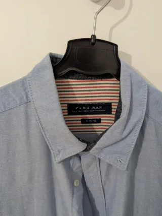 Camisa Zara Hombre Azul Talla M
