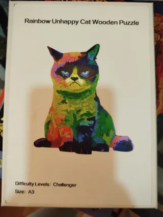Puzzle Madera Gato Arcoíris Challenger
